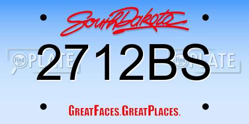 2712BS South Dakota License Plate