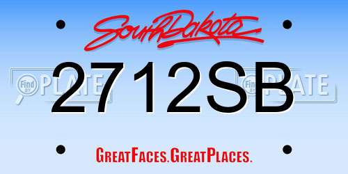 2712SB South Dakota License Plate