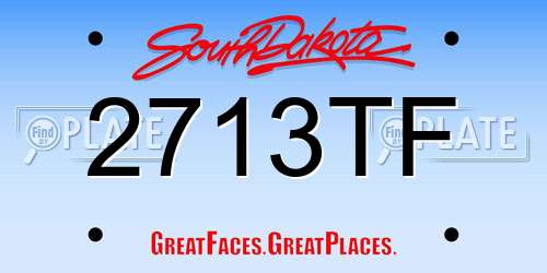 2713TF South Dakota License Plate