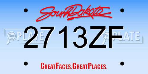 2713ZF South Dakota License Plate
