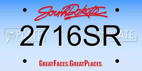2716SR South Dakota License Plate