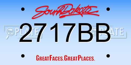 2717BB South Dakota License Plate