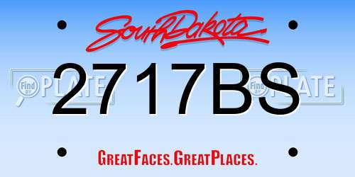 2717BS South Dakota License Plate