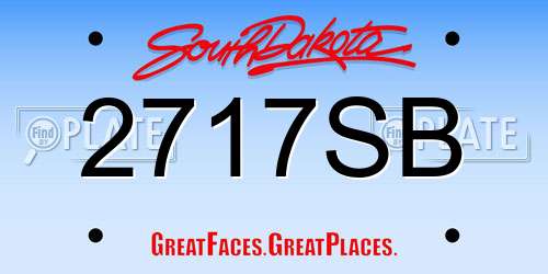 2717SB South Dakota License Plate