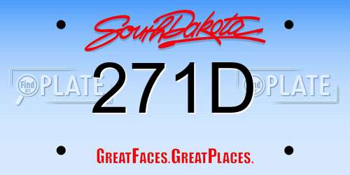 271D South Dakota License Plate