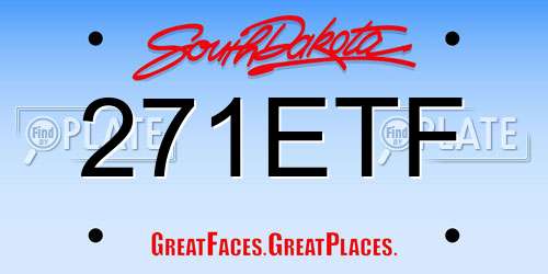271ETF South Dakota License Plate