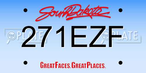 271EZF South Dakota License Plate