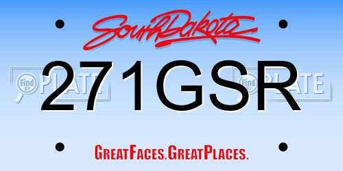 271GSR South Dakota License Plate