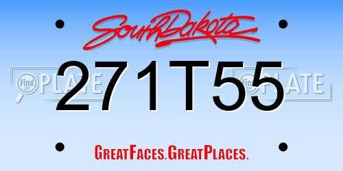 271T55 South Dakota License Plate