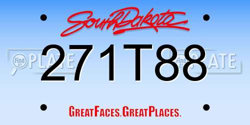 271T88 South Dakota License Plate
