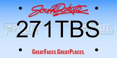 271TBS South Dakota License Plate