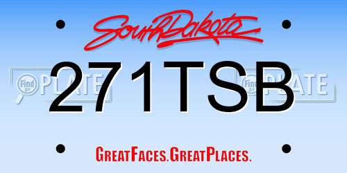 271TSB South Dakota License Plate