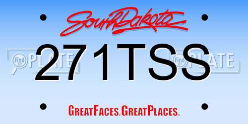 271TSS South Dakota License Plate