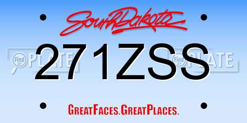 271ZSS South Dakota License Plate