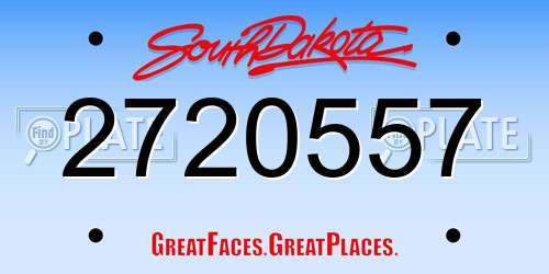 2720557 South Dakota License Plate
