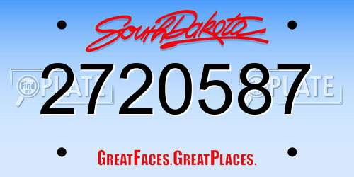 2720587 South Dakota License Plate