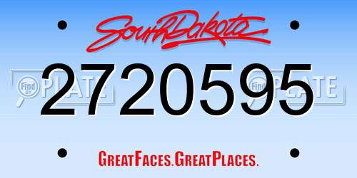 2720595 South Dakota License Plate