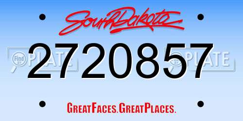 2720857 South Dakota License Plate