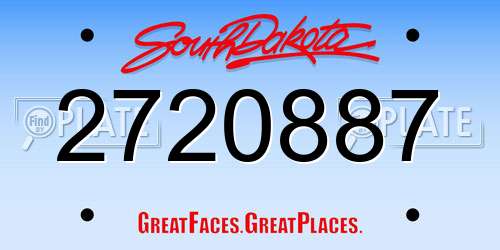 2720887 South Dakota License Plate