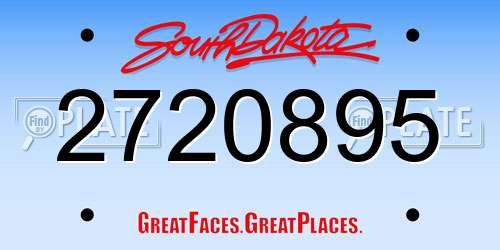 2720895 South Dakota License Plate
