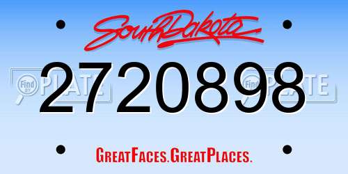 2720898 South Dakota License Plate