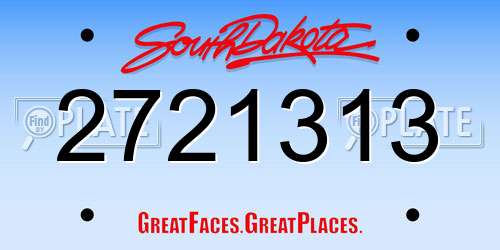 2721313 South Dakota License Plate
