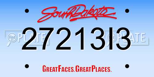 27213I3 South Dakota License Plate