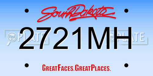 2721MH South Dakota License Plate
