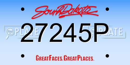 27245P South Dakota License Plate