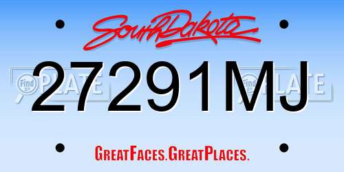 27291MJ South Dakota License Plate