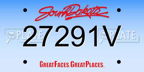27291V South Dakota License Plate