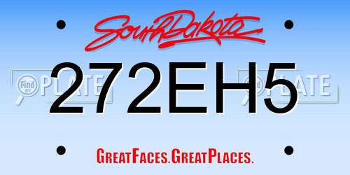272EH5 South Dakota License Plate