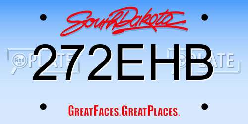 272EHB South Dakota License Plate