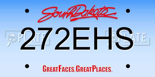 272EHS South Dakota License Plate