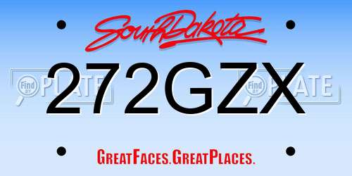 272GZX South Dakota License Plate