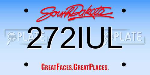 272IUL South Dakota License Plate