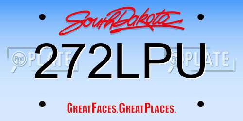 272LPU South Dakota License Plate