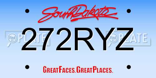 272RYZ South Dakota License Plate