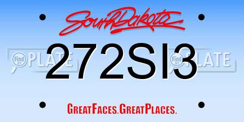 272SI3 South Dakota License Plate