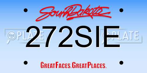 272SIE South Dakota License Plate