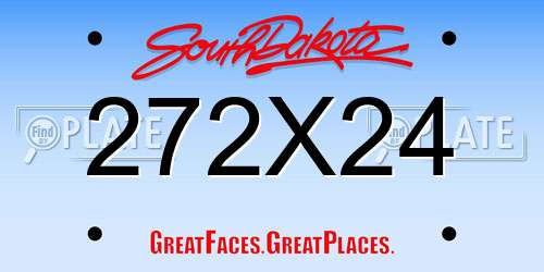 272X24 South Dakota License Plate