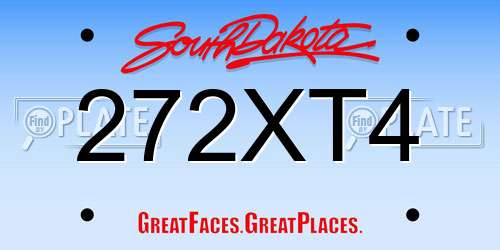 272XT4 South Dakota License Plate