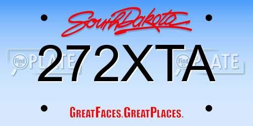 272XTA South Dakota License Plate