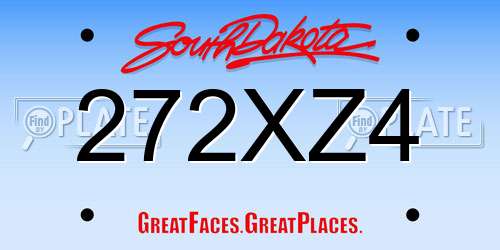 272XZ4 South Dakota License Plate