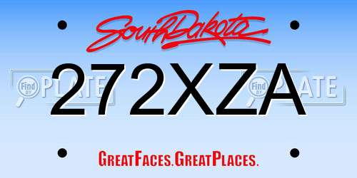 272XZA South Dakota License Plate