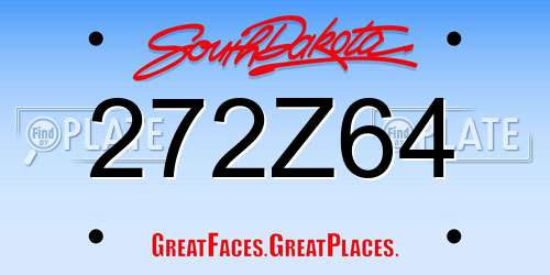 272Z64 South Dakota License Plate