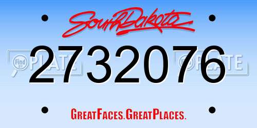2732076 South Dakota License Plate