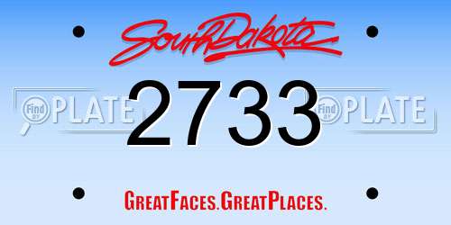 2733 South Dakota License Plate