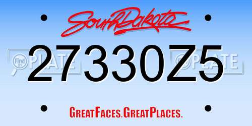 27330Z5 South Dakota License Plate