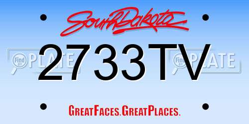 2733TV South Dakota License Plate